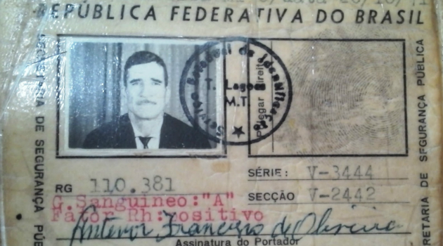 Carteira de identidade do seu Antenor - Foto: Reprodução.