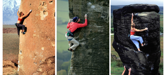 Lisa Rands em três momentos: Fish Slough Arete, The End of the Affair e Horror Arete Crop - Fotos: Wills Young. bouldering - 